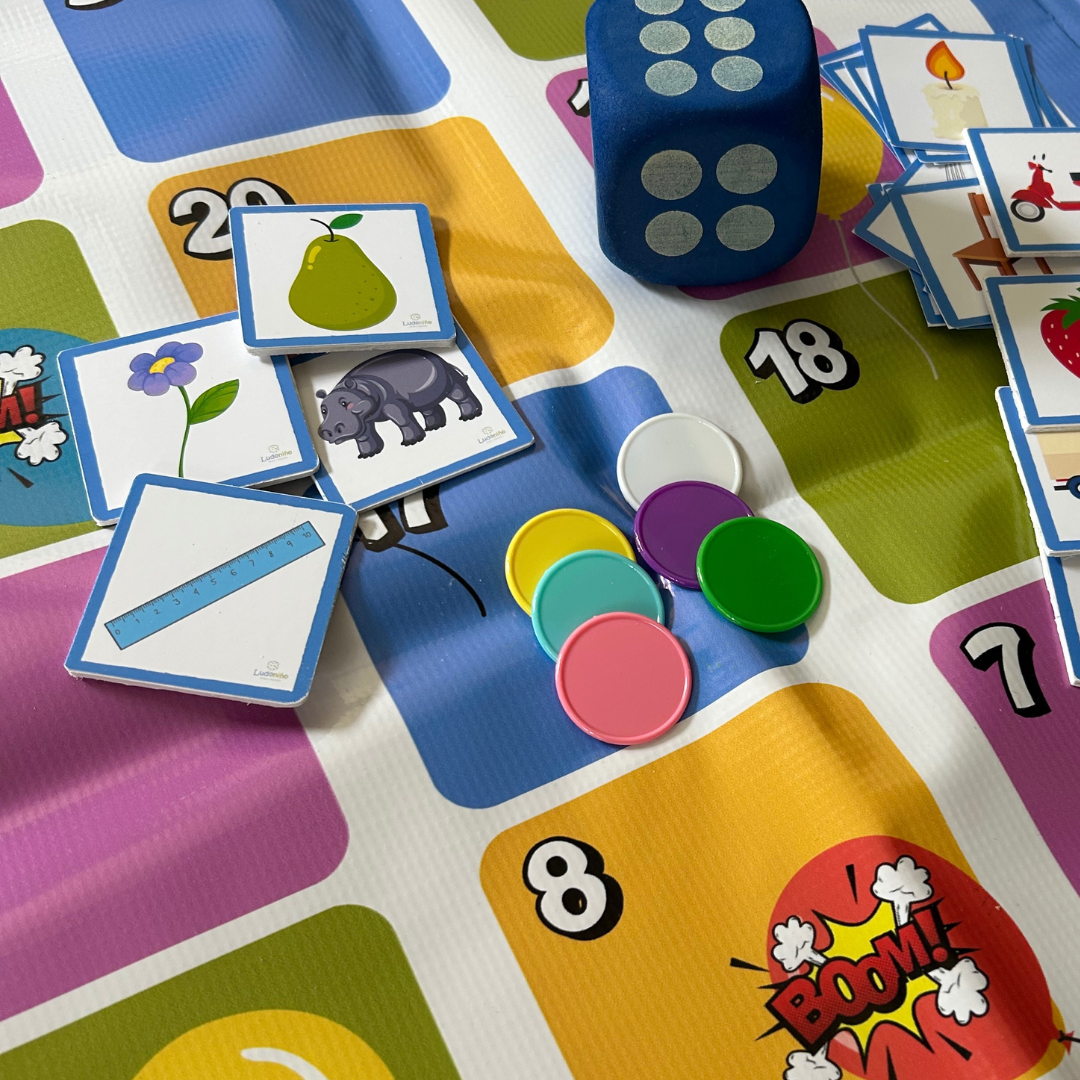 Juego globos fonológicos para estimulación de lectura en niños.