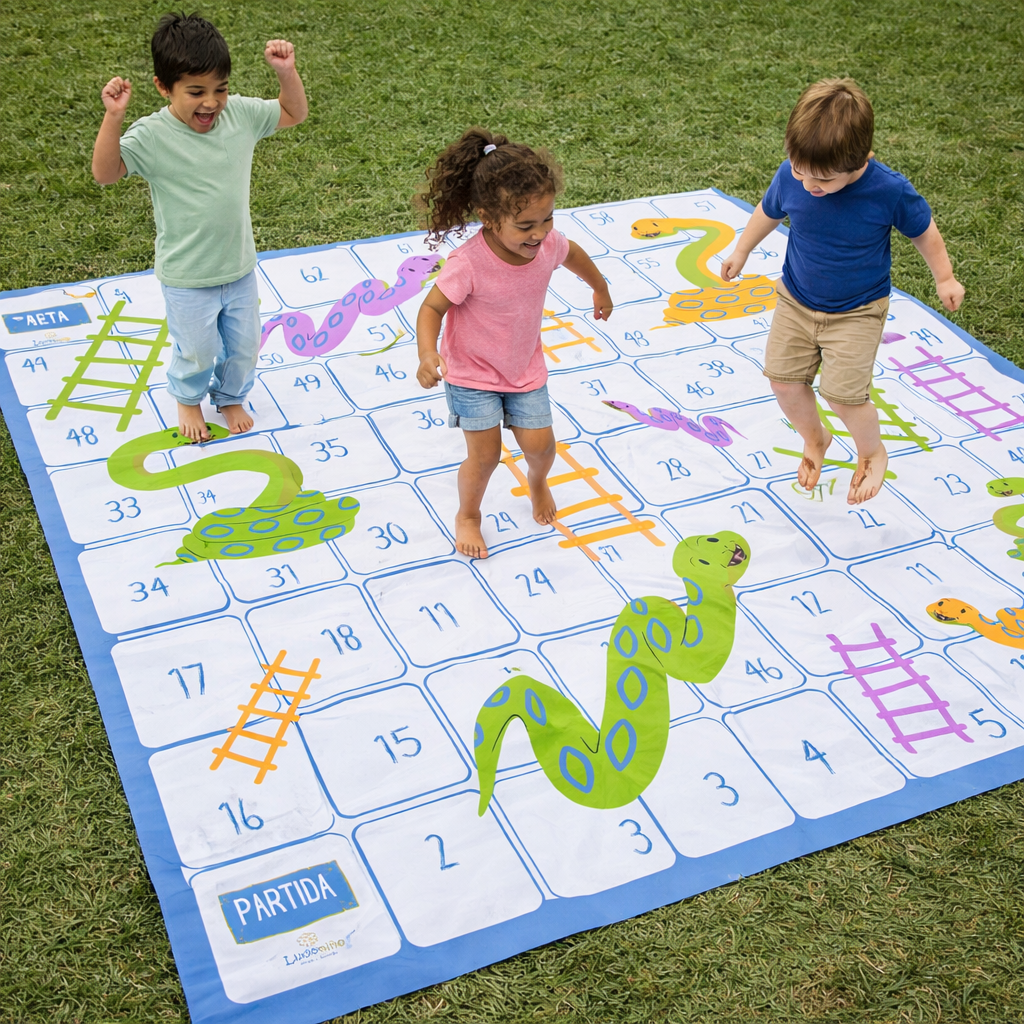Niños jugando en juegos para recreo