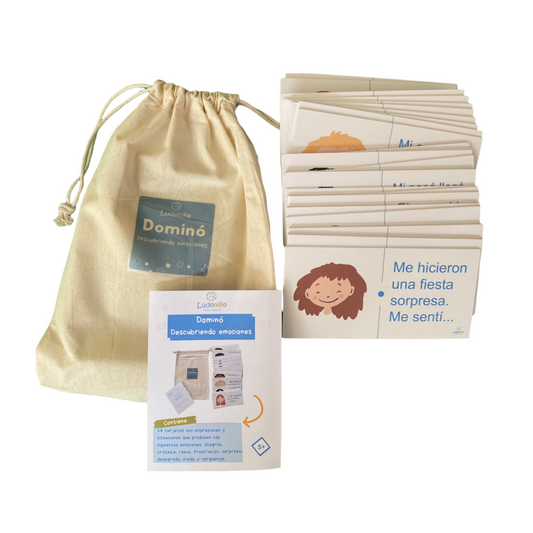Juego dominó de emociones para niños, material de educación emocional infantil.