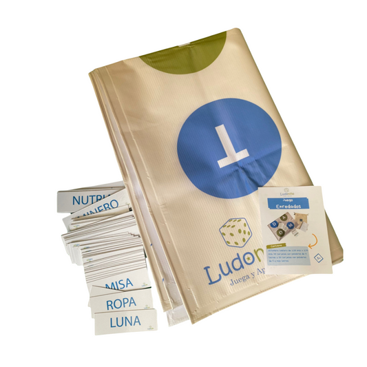 Juego educativo enredados de Ludoniño para reforzar lectura inicial.
