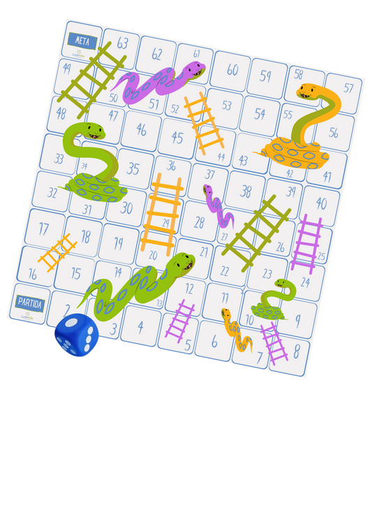 Juego de serpientes y escaleras colorido