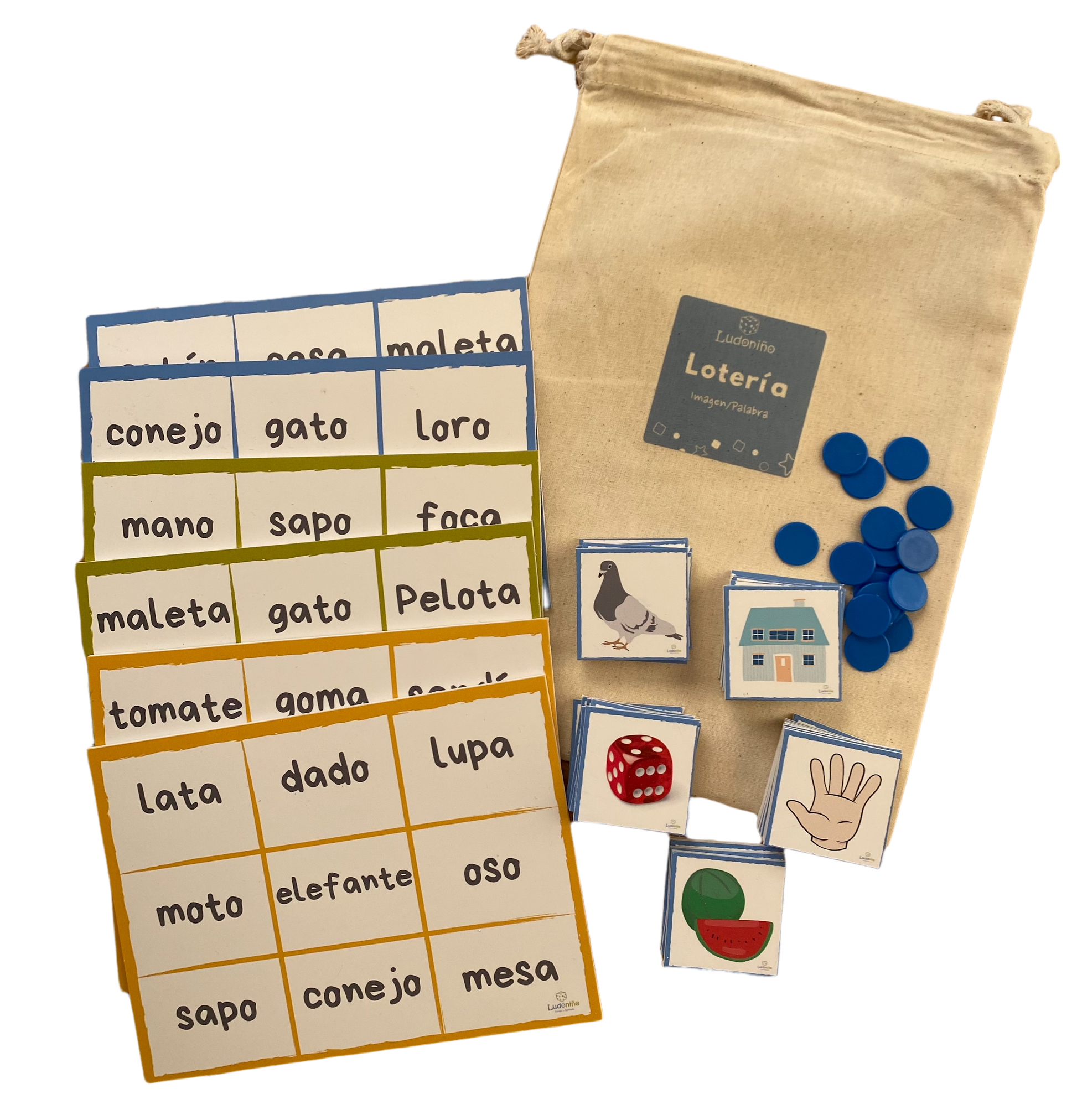 Lotería de lectura para niños para aprender a leer jugando
