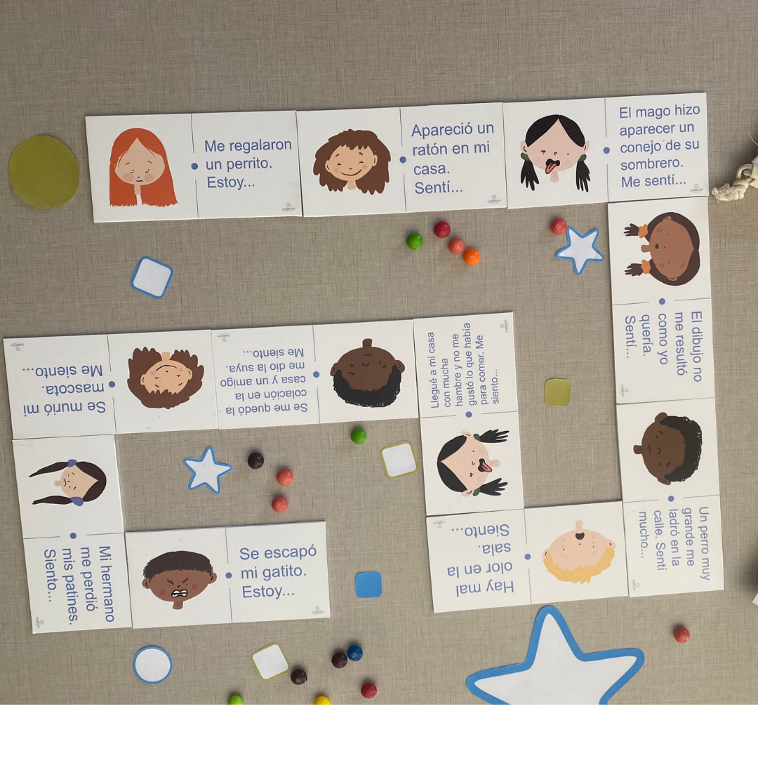 Tarjetas juego dominó de emociones para niños